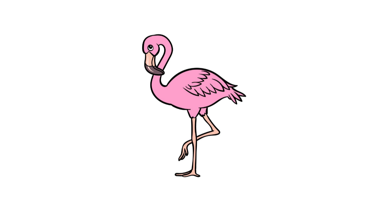 Draw A Cartoon Flamingo